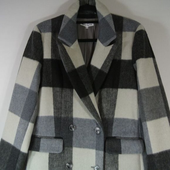 NWT Reformation York Coat in Light Grey Plaid Size L #1465 - Picture 8 of 12
